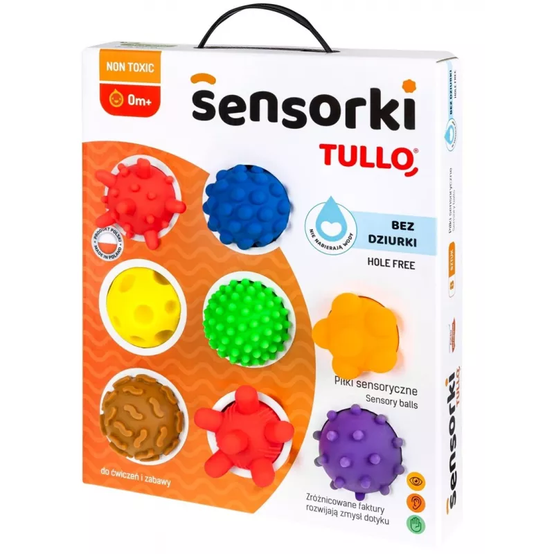 Sensoriniai kamuoliukai be skylučių TULLO 8 vnt.