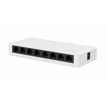 Nevaldomas komutatorius GEMBIRD NSW-G8-01 — 8× Gigabit Ethernet (10/100/1000), baltas, DC 5V