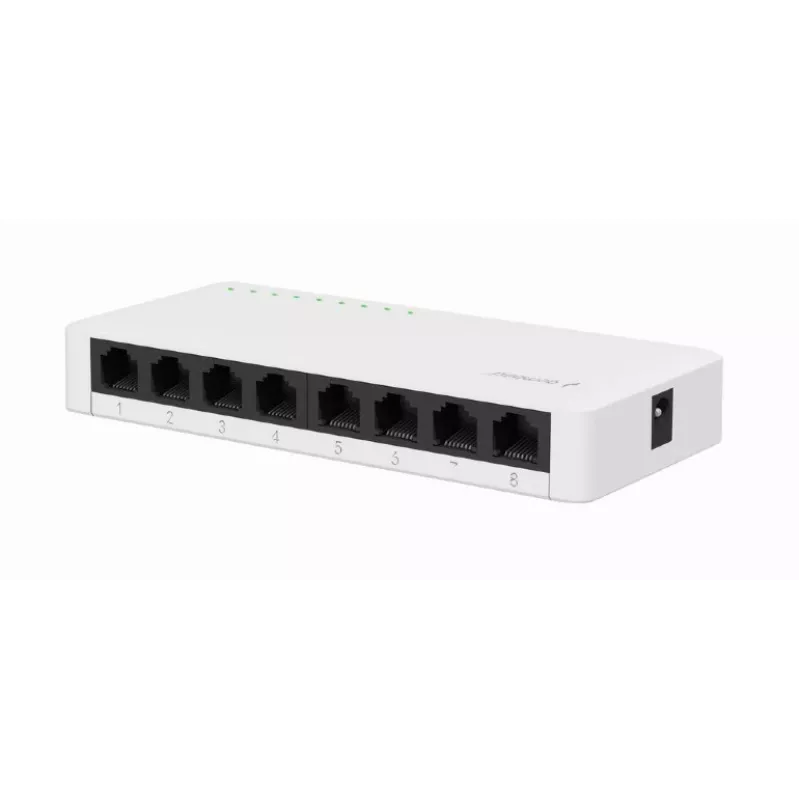 Nevaldomas komutatorius GEMBIRD NSW-G8-01 — 8× Gigabit Ethernet (10/100/1000), baltas, DC 5V
