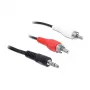 Garso kabelis DeLOCK 84942 3m 3.5mm 2xRCA juoda raudona balta