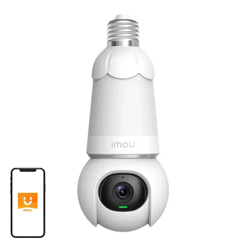 IMOU IPC-S6DP-5M0WEB-E27 IP apsaugos kamera, lemputės formos, 5 MP, 2,8 mm objektyvas, Wi‑Fi, „MicroSD“ iki 256 GB, 30 m naktinis matymas