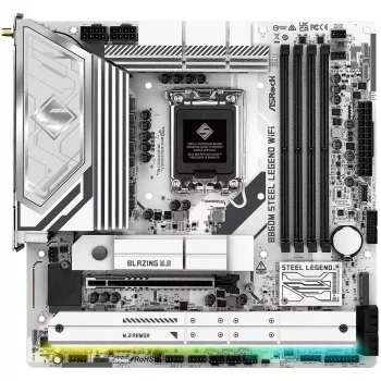 Motininė plokštė ASRock B860M Steel Legend WiFi — Intel B860, LGA 1851, micro‑ATX, DDR5, 4 DIMM, Wi‑Fi 6E, 2.5GbE