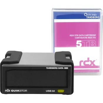 RDX External Drive Kit Overland‑Tandberg 5TB HDD USB 3.2 Gen 1, pastovus 260 MB/s, juodas, 110×178×52 mm