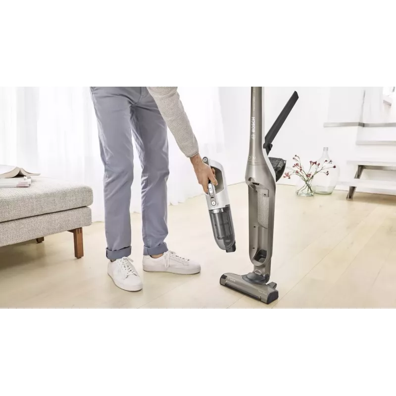 Bosch BBH3ALL23 belaidis vertikalus dulkių siurblys / elektrinė šluota 2-in-1 vertikalus dulkių siurblys Baterija Sausas Be maišelio 0,4 l šampano, metalo spalvos