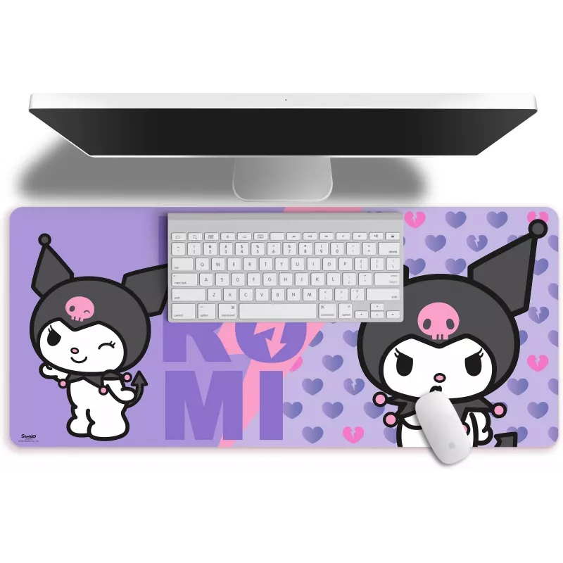 Pelės kilimėlis Kids Euroswan 80x30 cm Hello Kitty Kuromi, didelis stačiakampis žaidimų/stalo kilimėlis