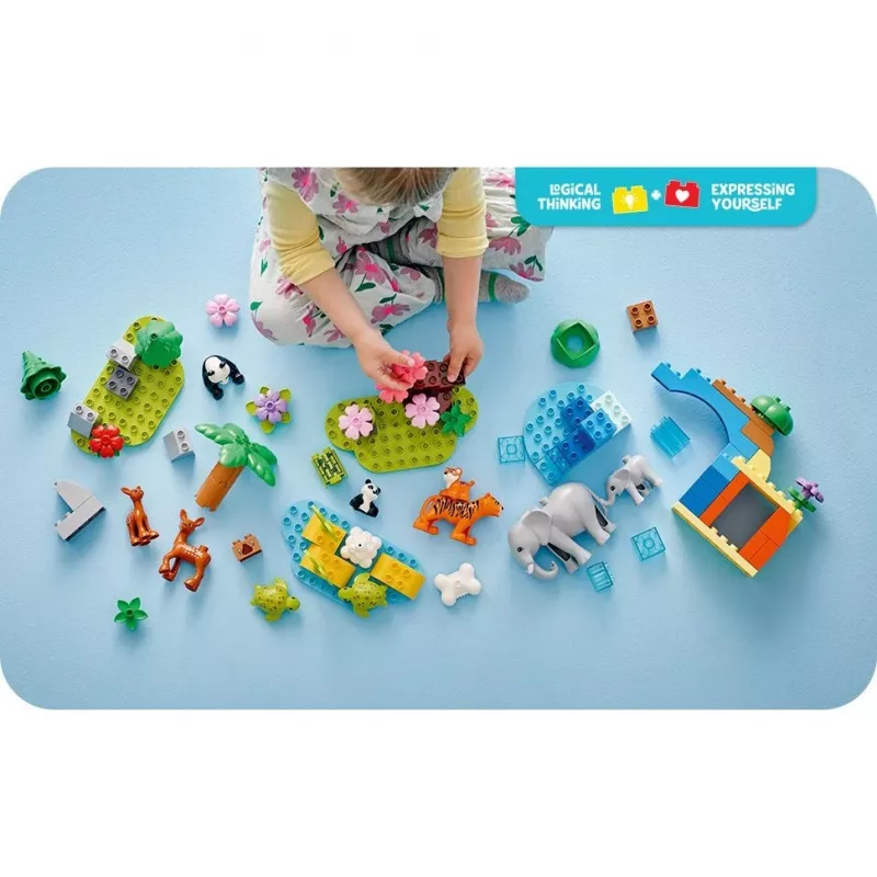 Žaislų rinkinys LEGO DUPLO Town Wild Animal Families 3-in-1 10446 — 92 dalys, amžius 2+, 200×220×340 mm