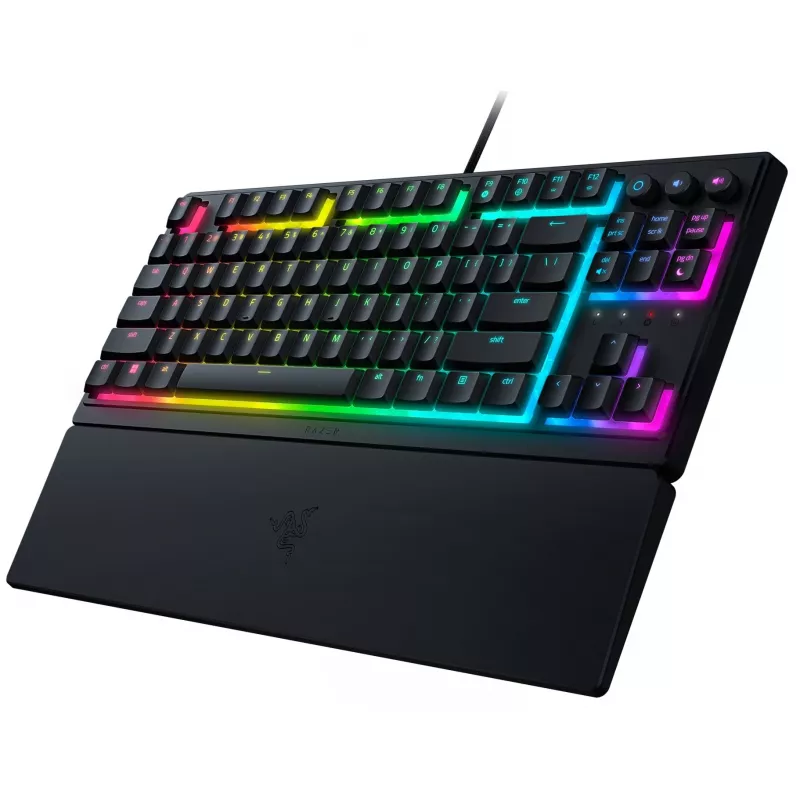 Razer Ornata V3 Tenkeyless klaviatūra, žaidimų, USB, QWERTZ, vokiška, juoda