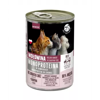 Šlapias kačių maistas PetRepublic PET REPUBLIC Monoprotein jautiena padaže 400 g