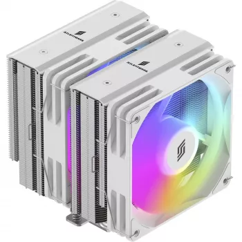 CPU aušintuvas Silentware Titan RGB White, dvigubo bokšto oro aušintuvas, 265W TDP, 2×120mm PWM ARGB ventiliatoriai