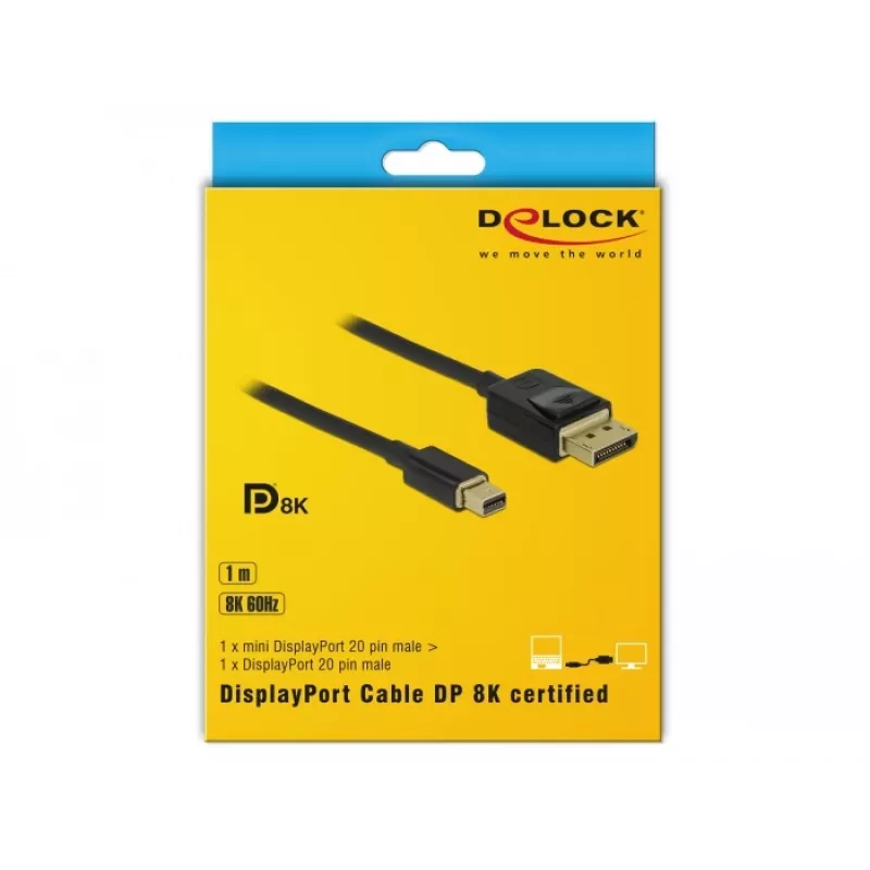 DisplayPort laidas DeLOCK 84927 Mini DisplayPort 1 m Juodas