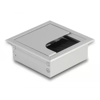 DeLOCK kabelių įvora staliniam montavimui su šepečiu 80x80x28mm sidabrinė
