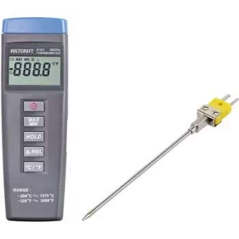 VOLTCRAFT K101 + TP 203 temperatūros matavimo prietaisas -200 iki +1370 °C K tipo zondas