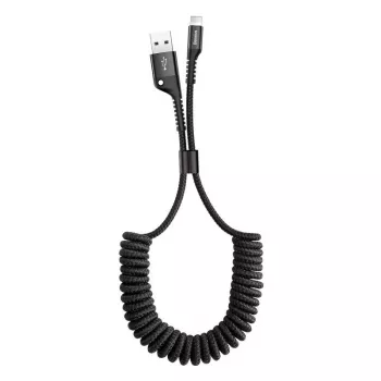 Baseus spyruoklinis laidas Lightning 1m 2A (juodas)