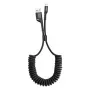 Baseus spyruoklinis laidas Lightning 1m 2A (juodas)