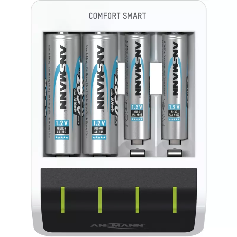 Baterijų įkroviklis Ansmann Comfort Smart buitiniams akumuliatoriams USB