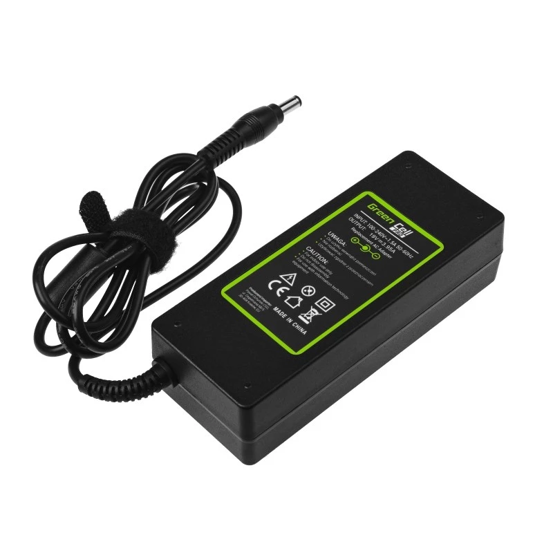 Maitinimo adapteris Green Cell AD26AP 75W 19V AC-to-DC patalpų nešiojamojo kompiuterio įkroviklis, juodas