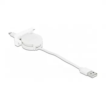Laidas DeLOCK Easy 45 modulis USB 2.0 ištraukiamas laidas USB Type-A į 8 Pin Lightning moteriška balta