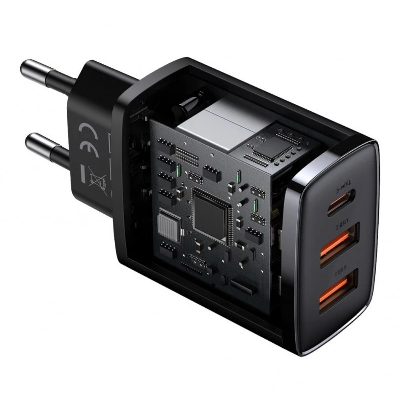 Baseus 30W USB įkroviklis QC PD3.0 Type C PD greitasis įkrovimas greitasis telefono įkroviklis, skirtas iPhone 17 16 15 14 13 12 Pro Max Xiaomi Samsung