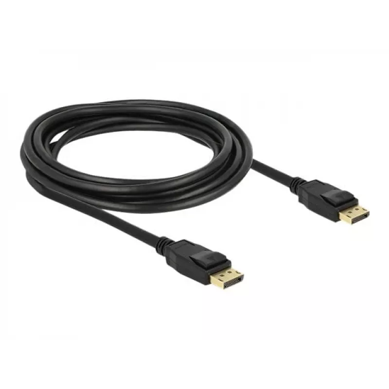 Delock - DisplayPort kabelis - DisplayPort (kištukas) į DisplayPort (kištukas) - 3 m - su užraktu - juodas