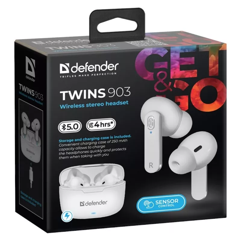 Defender TWINS 903 Bluetooth ausinės, baltos