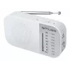 Nešiojamas radijo imtuvas Muse M-025 RW — analoginis FM/MW, baltas, maitinamas baterijomis, išorinė antena