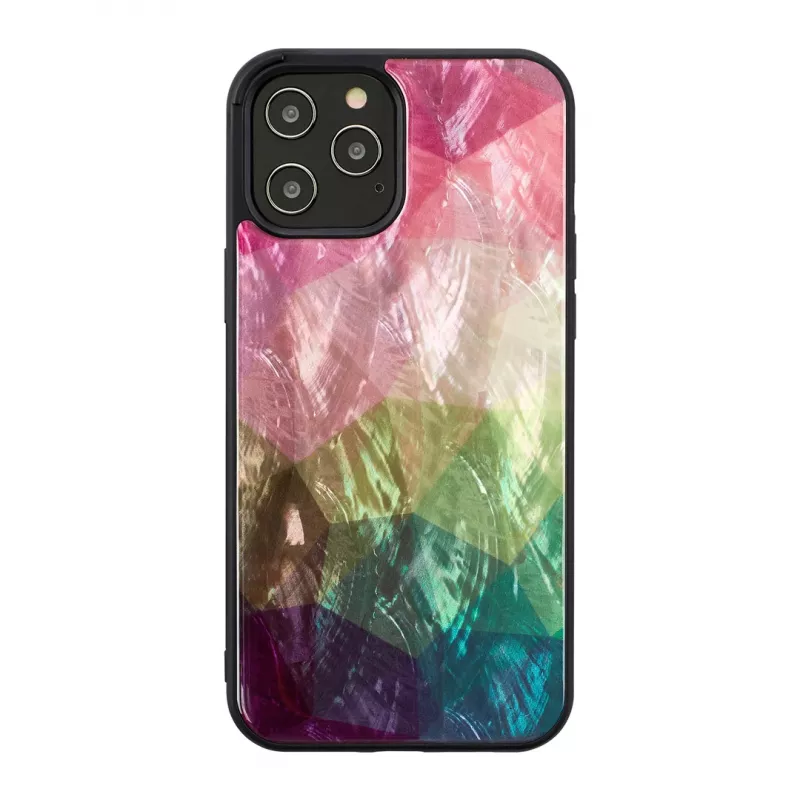 iKins apsauginis dėklas Apple iPhone 12 Pro Max — vandens gėlių dizainas, juodas