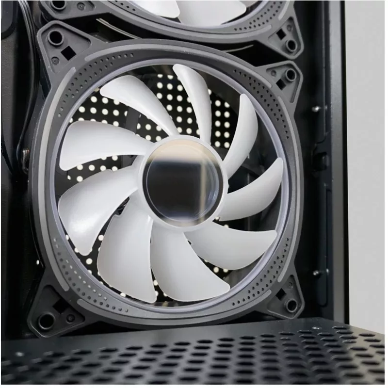 LC-Power Enclosure MidiTower 715B juodas USB3.2/Audio be maitinimo šaltinio SEAMLESS_X (LC-715B-ON)