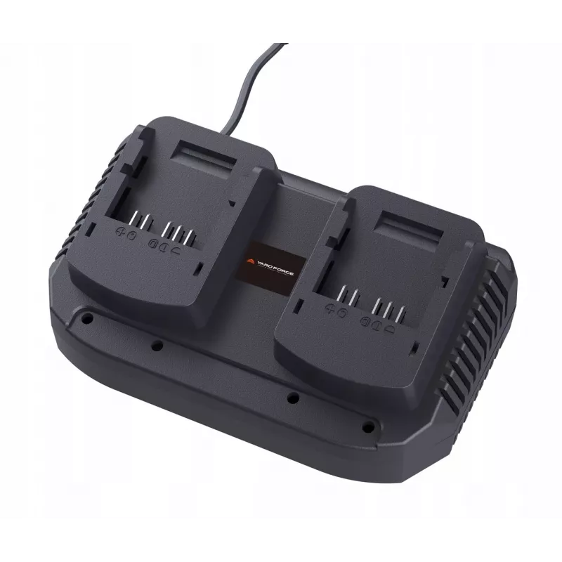 Įkroviklis Yard Force YF-ALC40D dviejų prievadų 20 V 2x2 A elektrinių įrankių akumuliatoriams