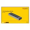 DeLOCK išorinis USB 5 Gbps šakotuvas su 13 prievadų + jungikliu, USB 3.2 Gen 1 (3.1 Gen 1) Type-B, USB 3.2 Gen 1 (3.1 Gen 1) Type-A, 5000 Mbit/s, pilkas, aliuminis, 1 m