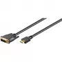 Wentronic Goobay HDMI™ / DVI-D kabelis, juodas, 3 m - 19 kontaktų HDMI™ kištukas > DVI-D (18+1) kištukas (51581)