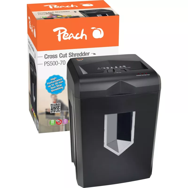 Peach PS500-70 popieriaus smulkintuvas kryžminis smulkinimas 58 dB juoda