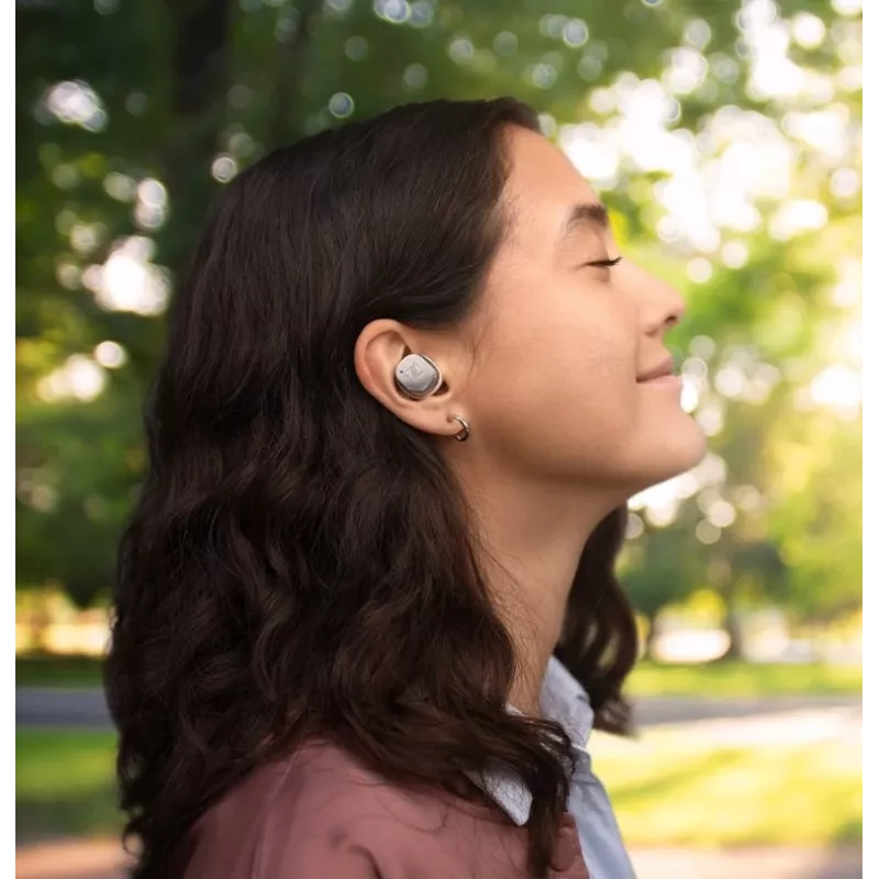 SENNHEISER Momentum MTW4 belaidės Bluetooth triukšmą slopinančios sportinės ausinės - balta ir sidabrinė