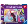 Dėlionė Ravensburger Unicorn Academy — 3 x 49 dalys, rinkinys vaikams