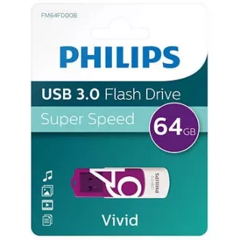 Philips FM64FD00B USB atmintukas 64 GB USB Type-A 3.2 Gen 1 (3.1 Gen 1) Violetinė, Balta