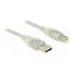 USB laidas DeLOCK 83895 USB 2.0 3m USB A USB B permatomas
