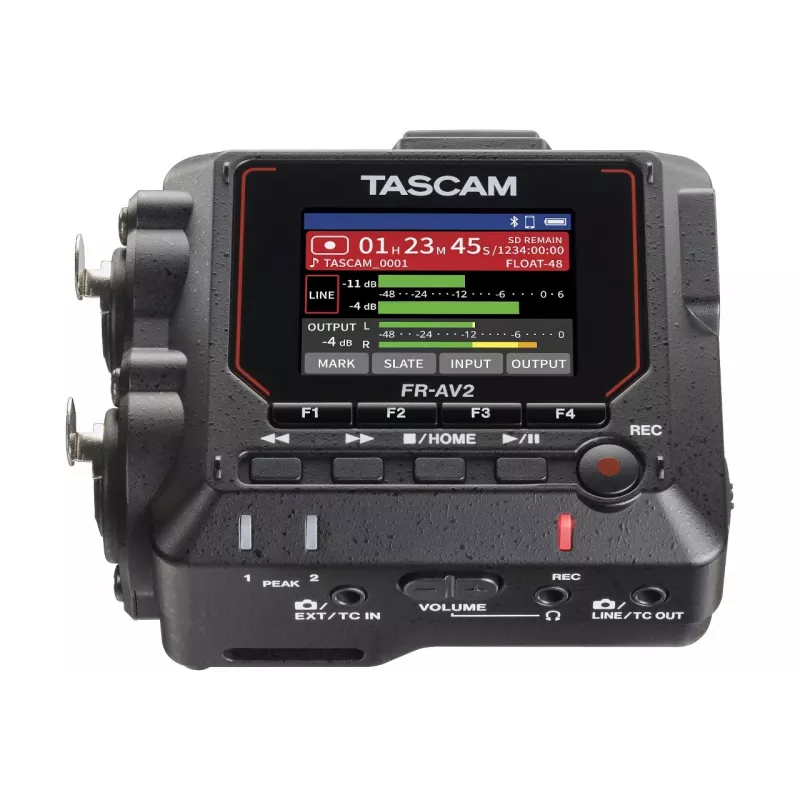 Nešiojamasis garso įrašymo įrenginys Tascam FR2-AV — 2 takelių, 2 XLR kombinuoti įėjimai, USB-C sąsaja, 48–192 kHz, 24/32 bitų, „microSD“ iki 512 GB