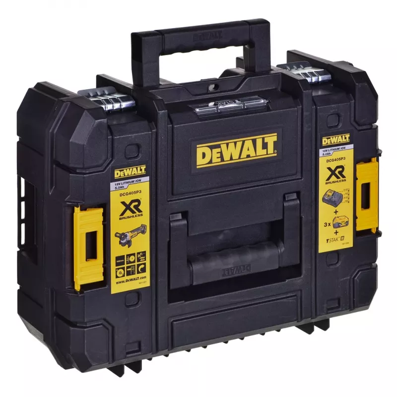 Kampinis šlifuoklis DeWALT DCG405P3 18V (DCG405P3-QW)