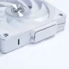 120 mm Lian Li UNI FAN 12CL1W3W baltas belaidis korpuso ventiliatorius — 120 mm, suderinamas su PWM šakotuvu, modulinis