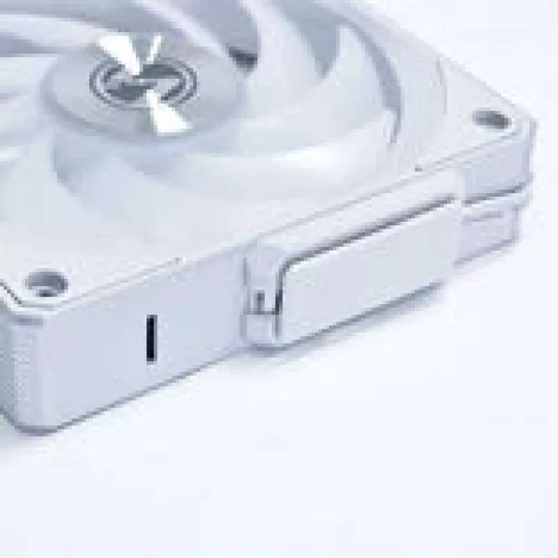 120 mm Lian Li UNI FAN 12CL1W3W baltas belaidis korpuso ventiliatorius — 120 mm, suderinamas su PWM šakotuvu, modulinis
