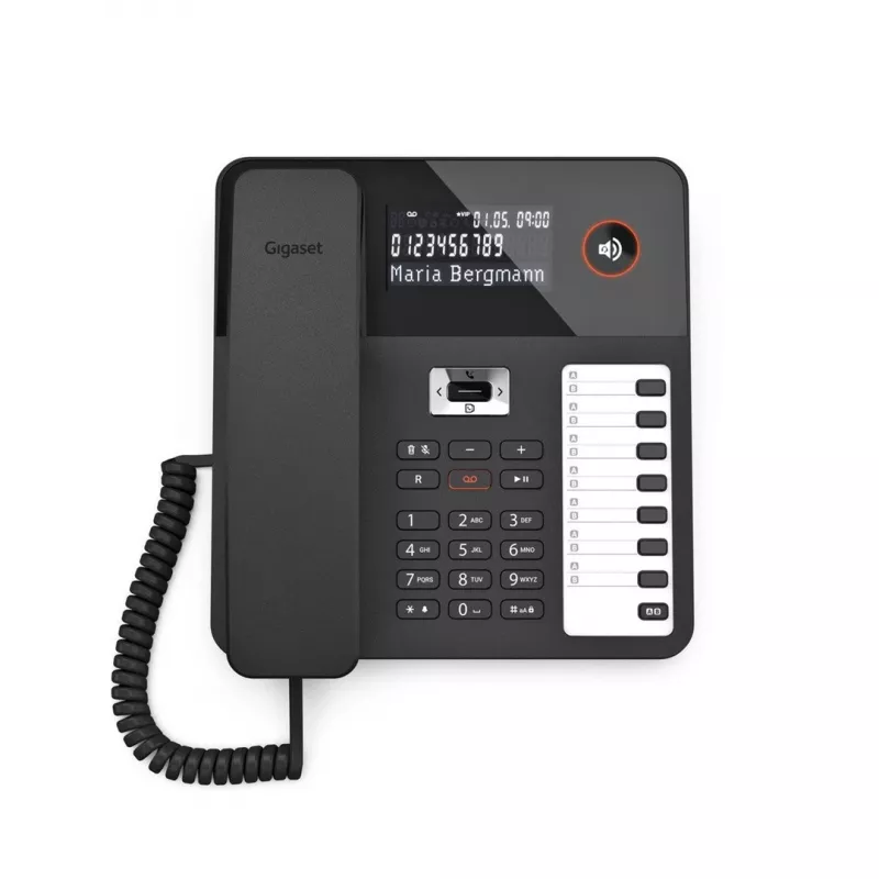 DECT telefonas Gigaset DESK 800A Laidinis ragelis 200 telefonų knygos įrašų Juodas
