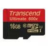 Transcend microSDHC MLC 16GB Class 10 UHS-I 600x + SD adapteris
