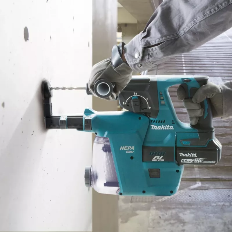 Makita DHR243RTJW - Kombinuotas plaktukas - Belaidis - 3 funkcijos - SDS-plus - 2 džauliai - 2 akumuliatoriai, įkroviklis komplekte - 18 V (DHR243RTJW)