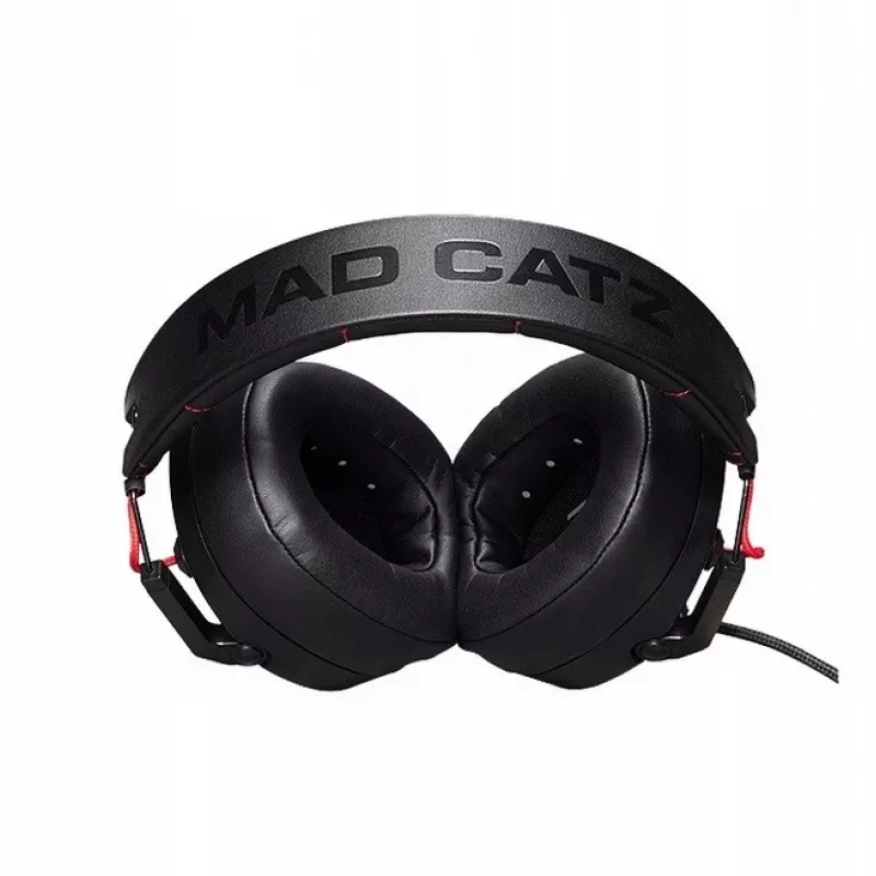 Laidinės žaidimų ausinės mad-catz P.I.L.O.T. 5 — binauralinės, virtualus 7.1 garsas, 50 mm garsiakalbiai, RGB apšvietimas, USB, 2 m laidas, vienkryptis mikrofonas