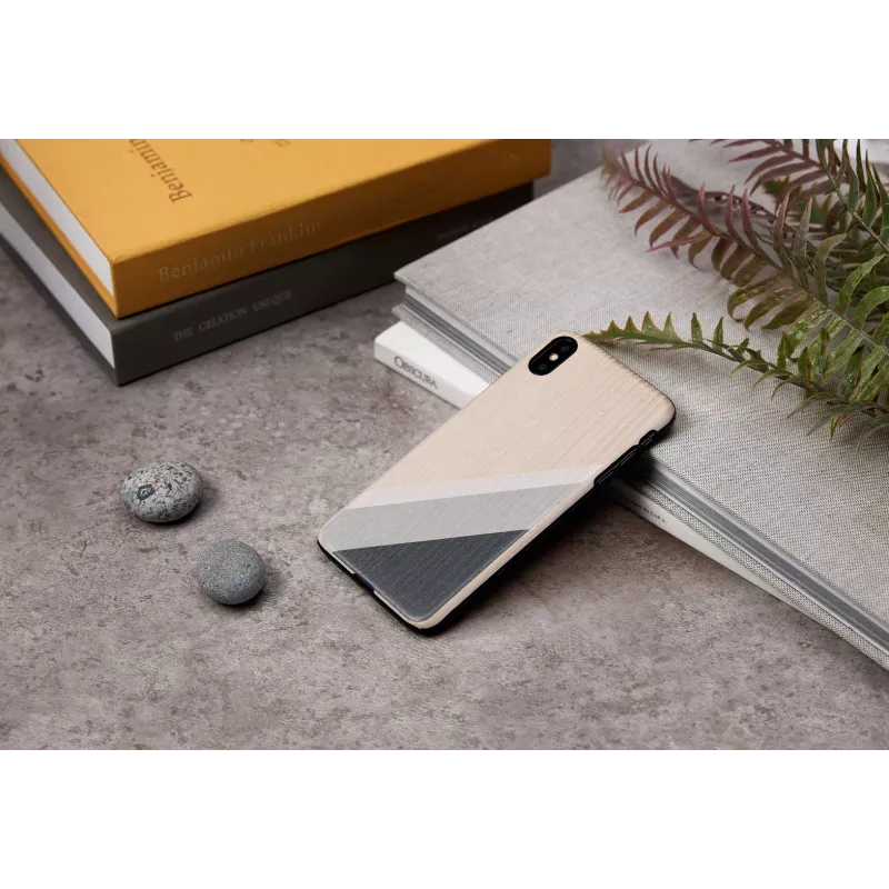 man and wood telefono dėklas, skirtas iPhone XS Max — pilkas kostiumas, juoda