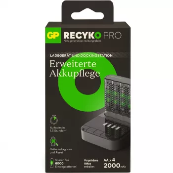 GP ReCyko Pro P461 AA/AAA akumuliatorių įkroviklis su D461 doko stotele