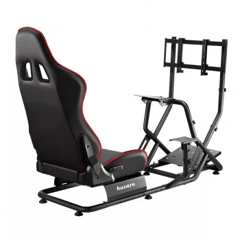 Lenktyninis kokpitas huzaro Speed 6.0 su reguliuojama sėdyne, plieninis rėmas, 30°–90° kampas, išlaiko iki 120 kg, raudonas, 1080×1360×560 mm
