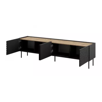 4D RTV spintelė ONDA 200x40x35-54 juodas (pastatoma arba montuojama ant sienos)