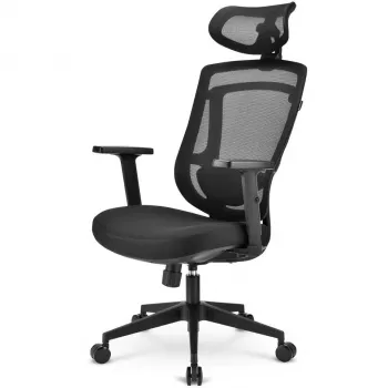 Biuro kėdė Sharkoon OfficePal C10 — juoda, ergonomiškas dizainas, reguliuojamas aukštis