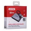 UNITEK V1304A vaizdo kabelio adapteris 0,15 m USB Type-A HDMI + VGA (D-Sub) Pilka
