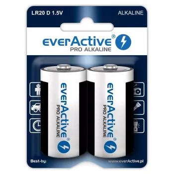 everActive Pro šarminės baterijos LR20 D - 2 vnt. blisterinė kortelė
